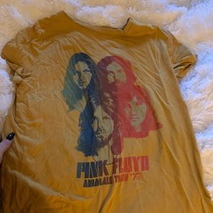 Size Medium Mustard Yellow Pink Floyd T Shirt